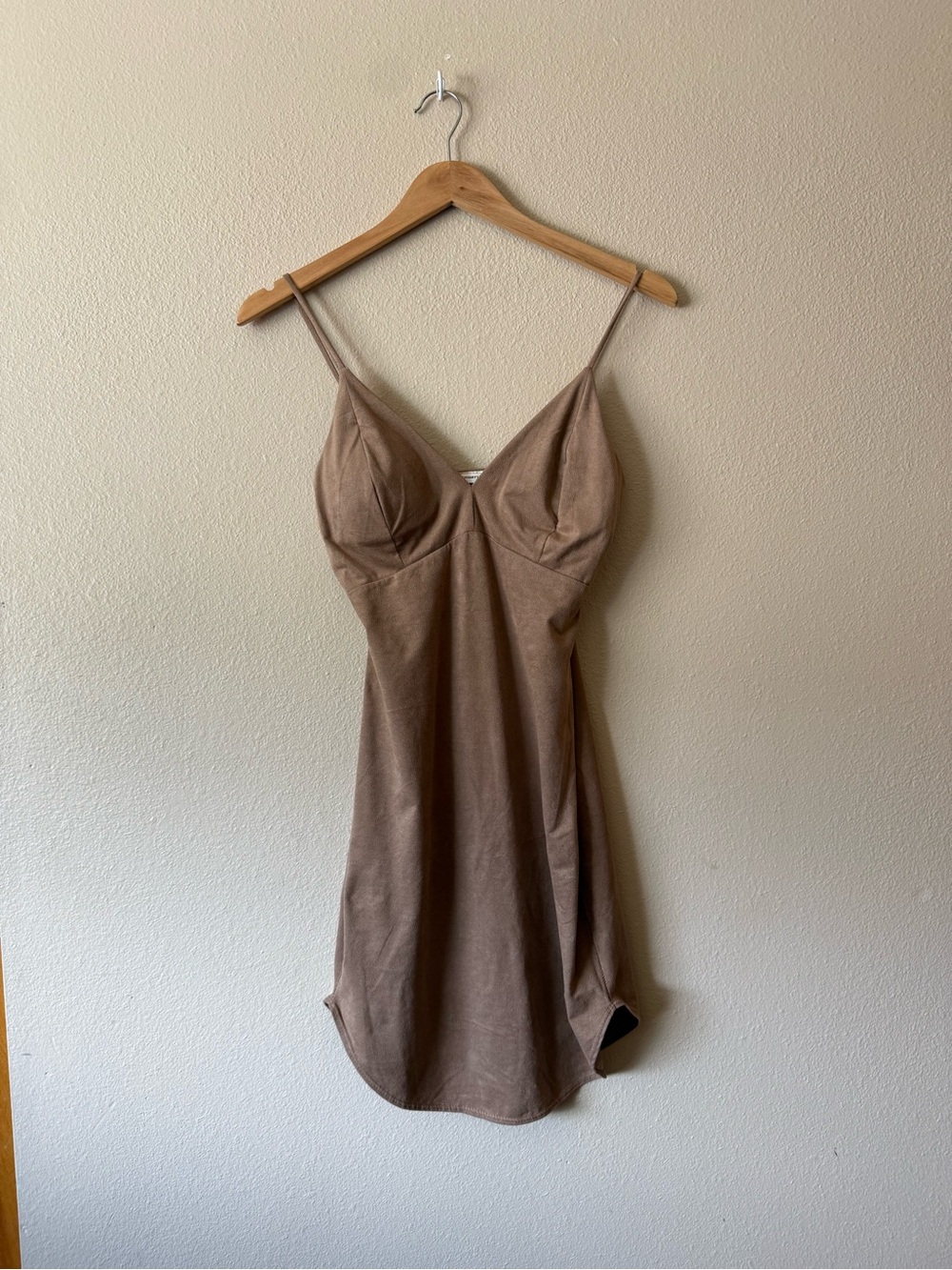 S Tan Suede Dress